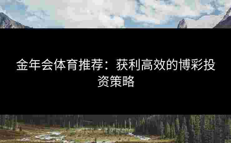 金年会体育推荐：获利高效的博彩投资策略